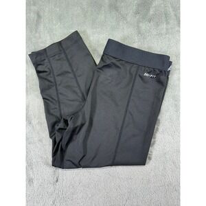 Nike Pro Combat Dri-FIT Womens Black Compression Capri Leggings Large 392370-010
